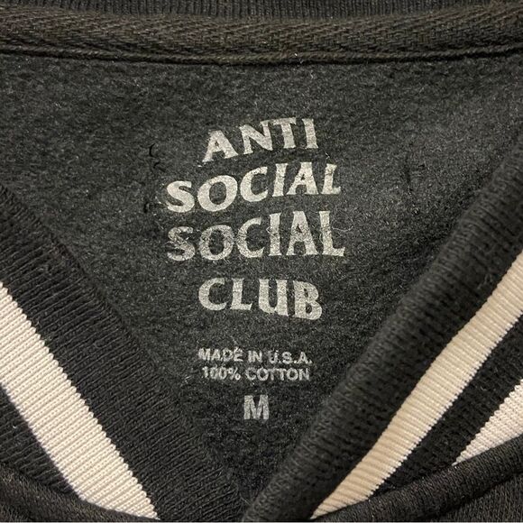 Anti Social Social Club ASSC Dropout Letterman Jacket Black / White Men’s Sz M - Picture 5 of 5
